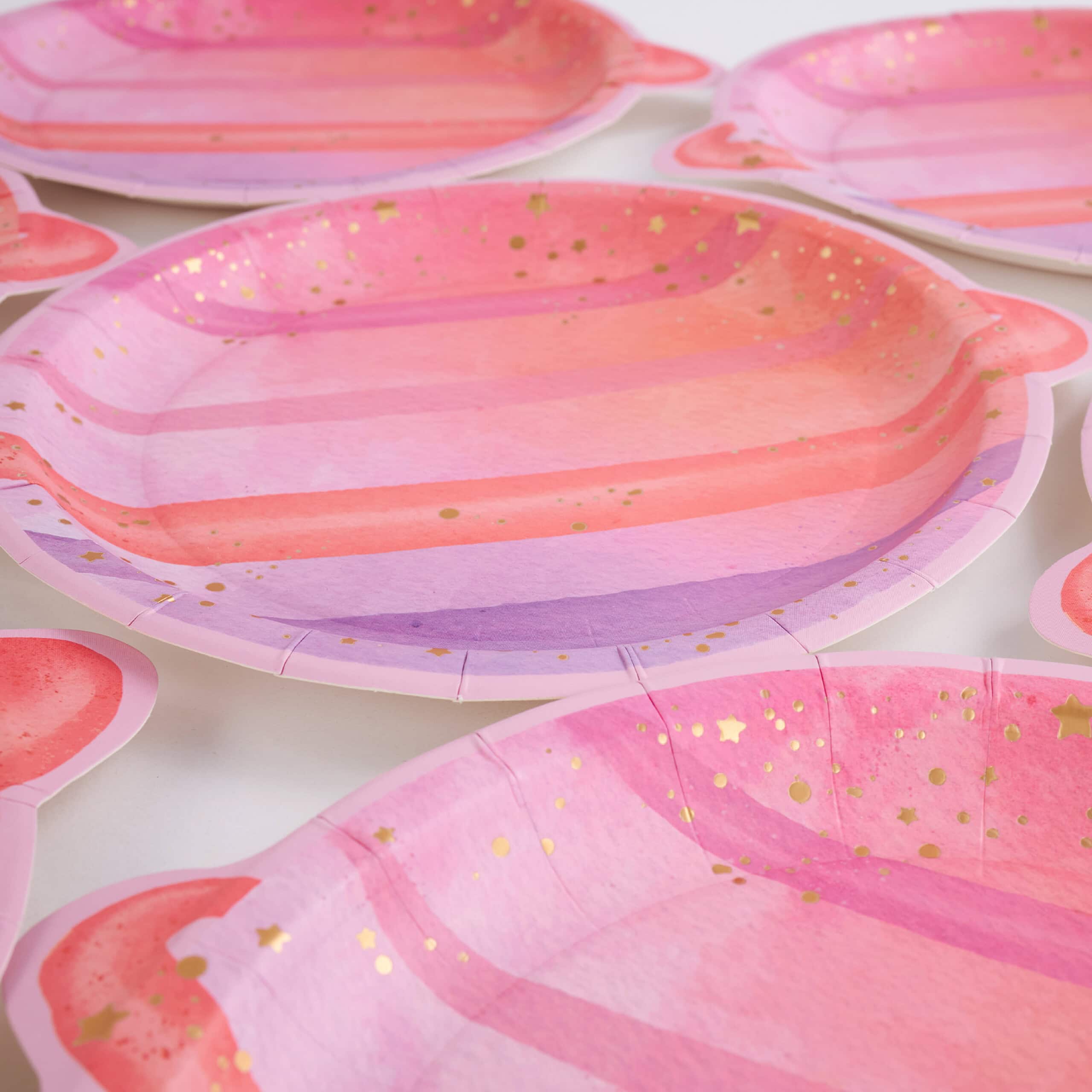 Astronaut Girl Planet Shaped Paper Plates