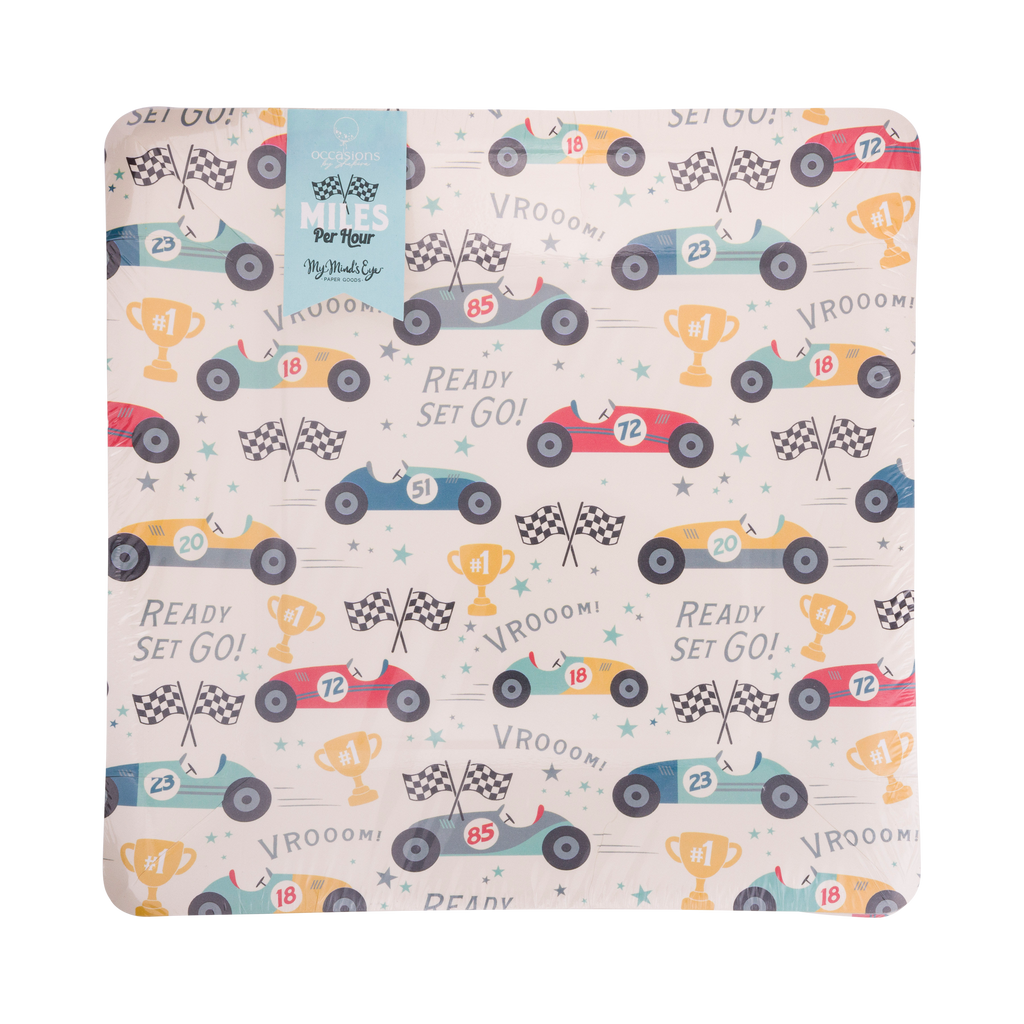 Retro Race Car Paper Plates