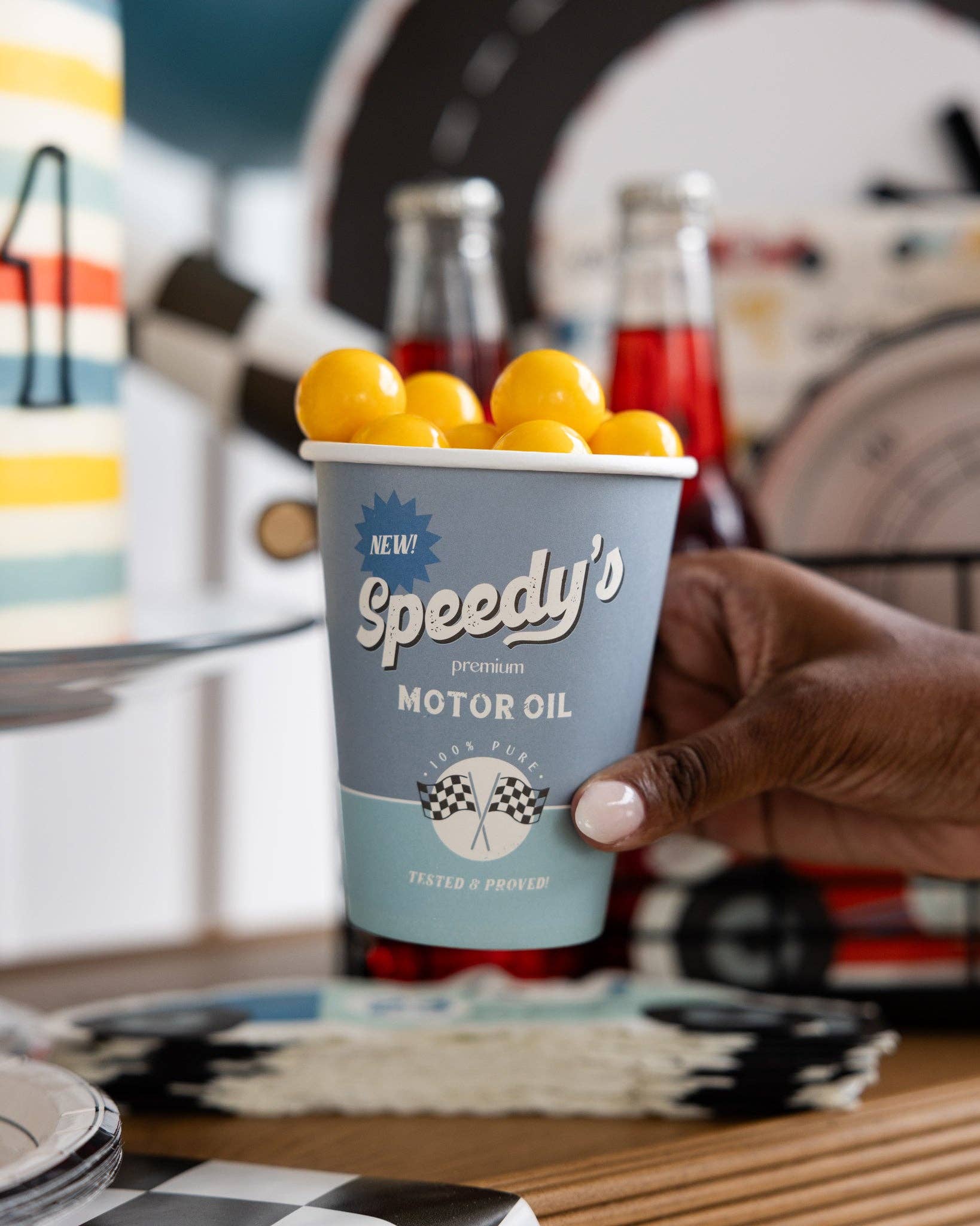 Retro Race Car Paper Cups