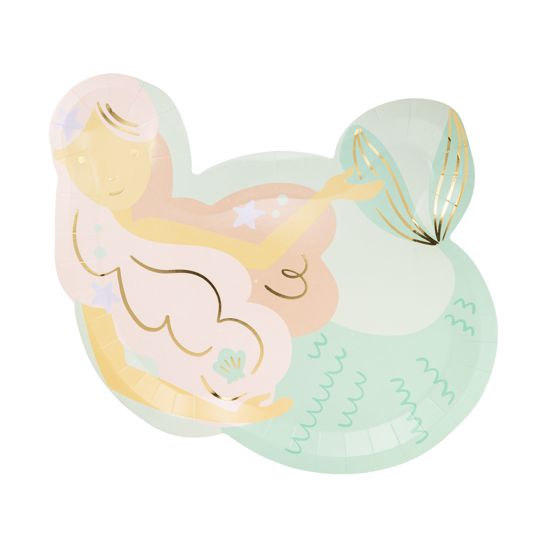 Mermaid Shaped Paper Plate