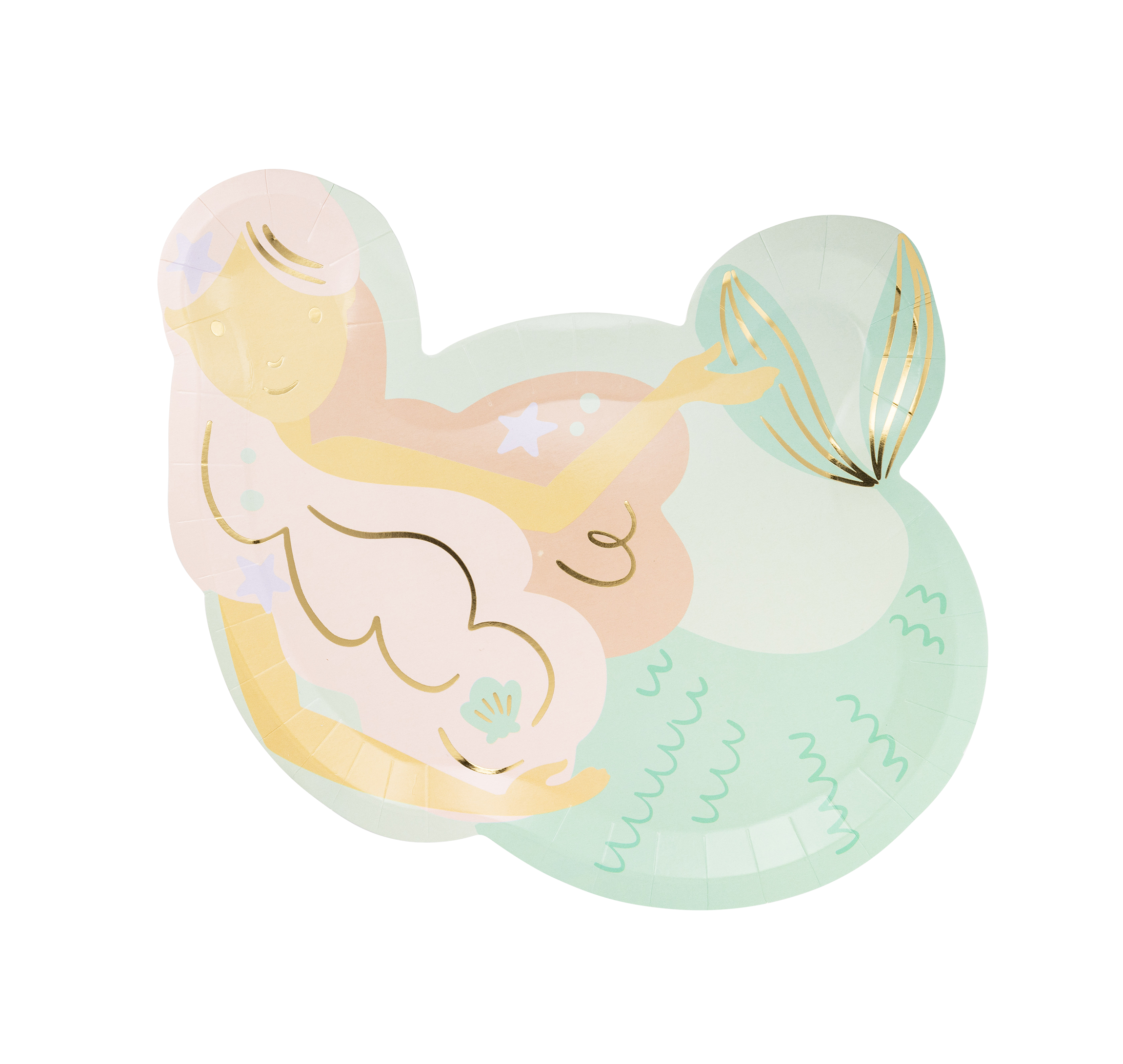 Mermaid Shaped Paper Plate