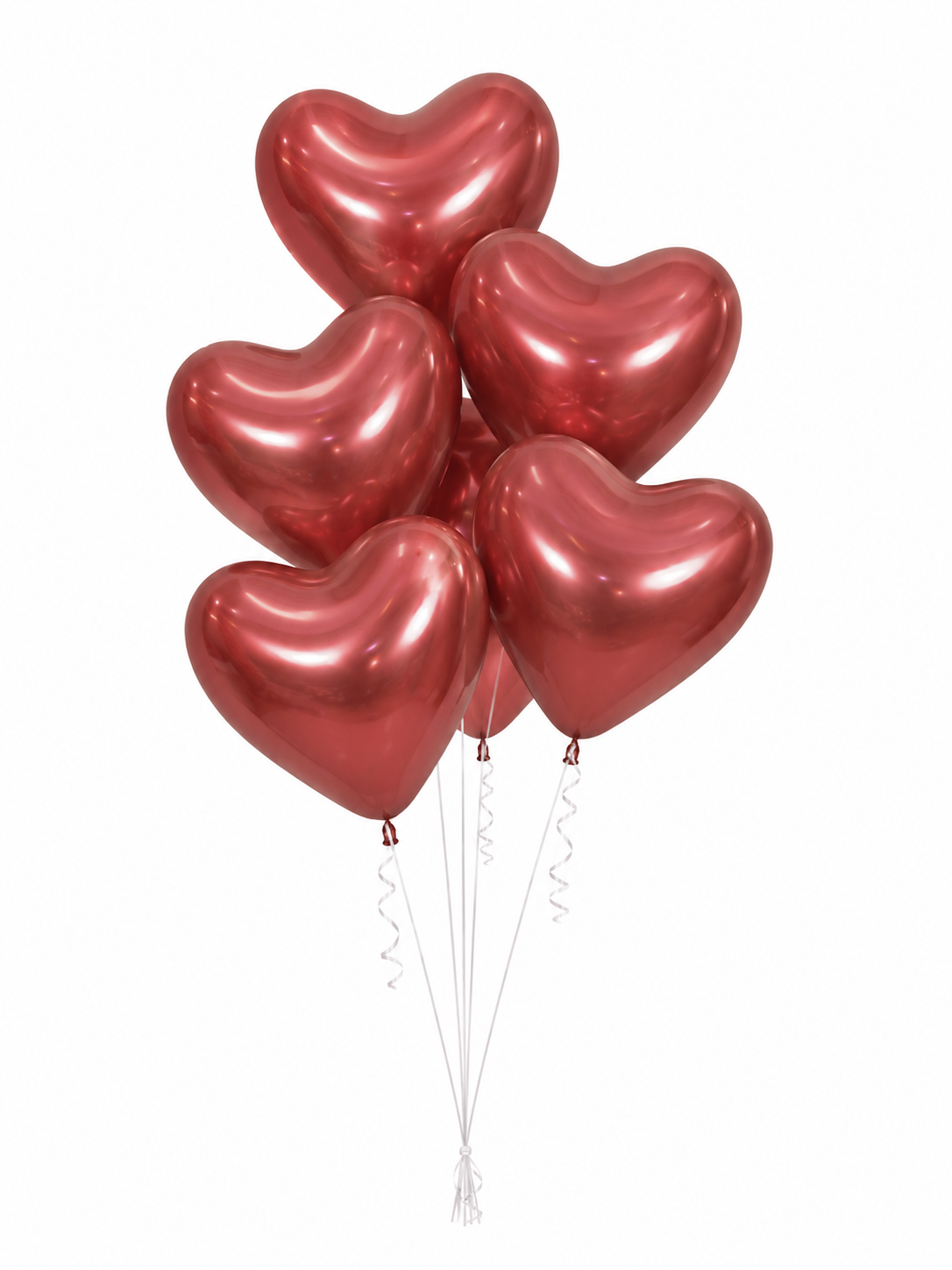 Red Heart Shaped Latex Balloons – 6 Pack