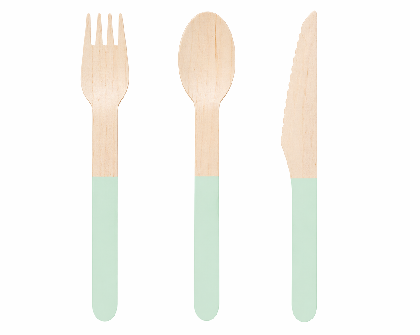 Wooden Cutlery Set - Green