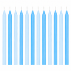 Blue Birthday Taper Candles - Pack of 12