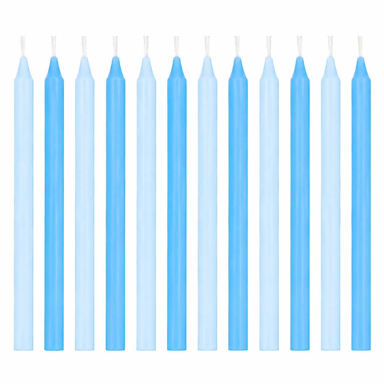 Blue Birthday Taper Candles - Pack of 12