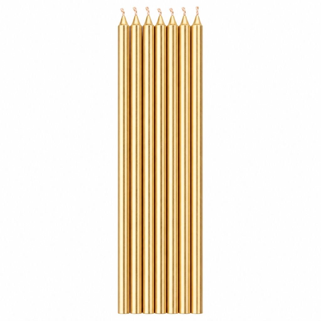 Gold Taper Candles - Pack of 10