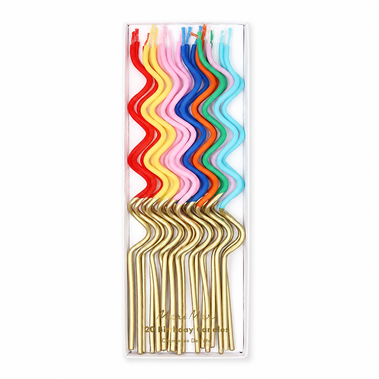 Gold Dipped Swirly Candles - Pack of 20