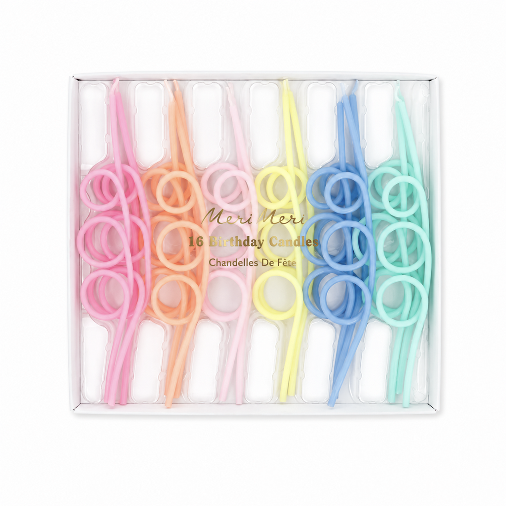 Pastel Loopy Candles - Pack of 16