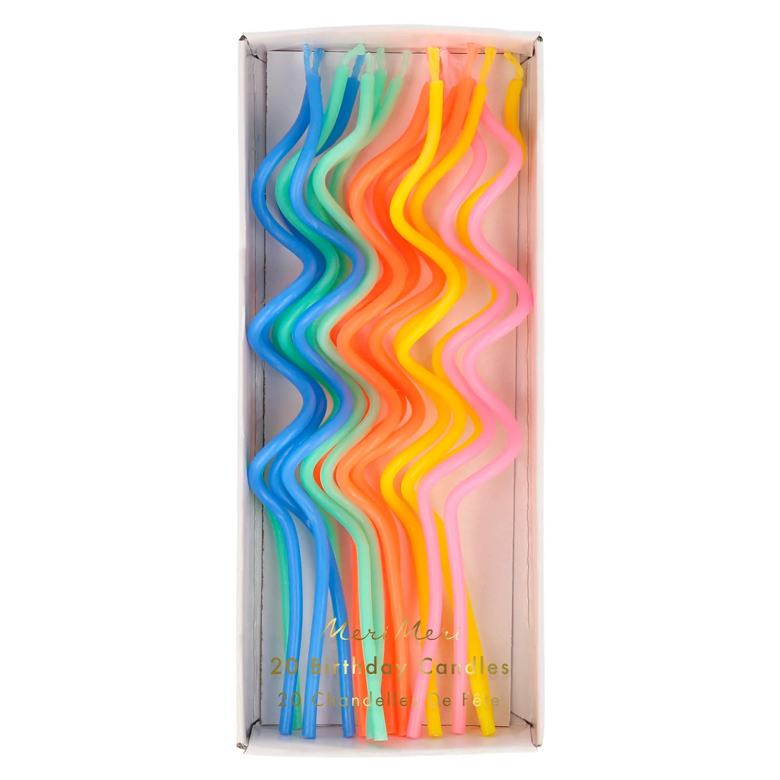 Mixed Colours Swirly Candles - Pack of 20