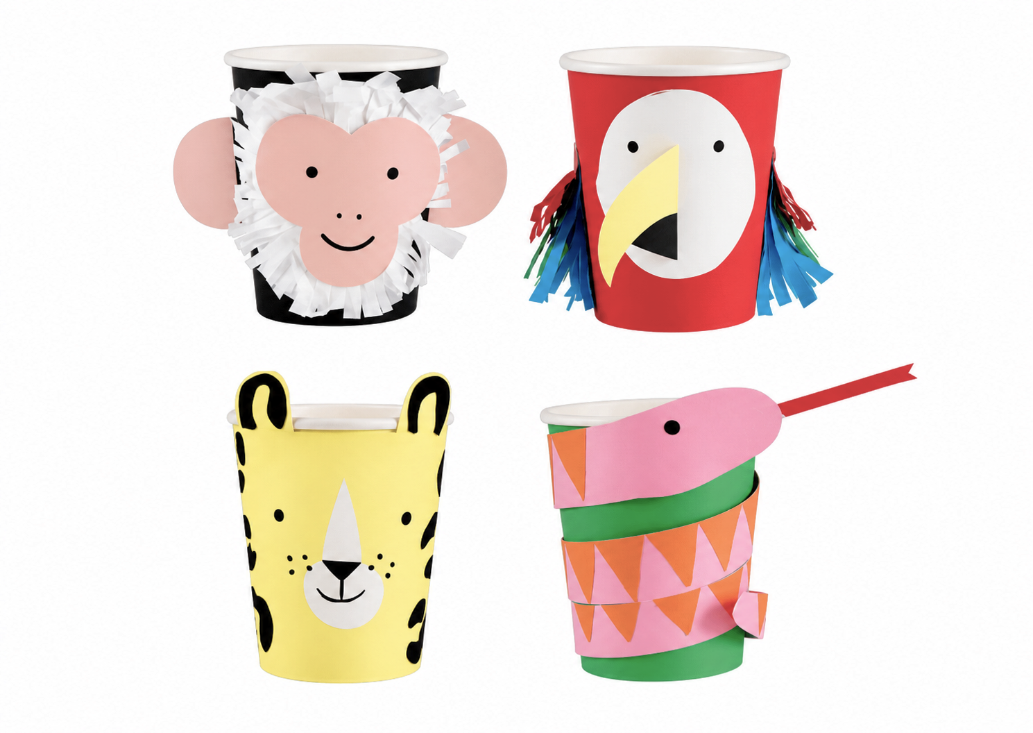Jungle Jamboree Character Cups - Pack of 8