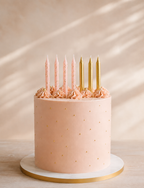 Pink Glittered & Metallic Gold Candles - Pack of 12