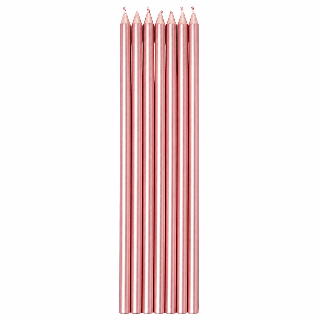 Rose Gold Taper Candles - Pack of 10