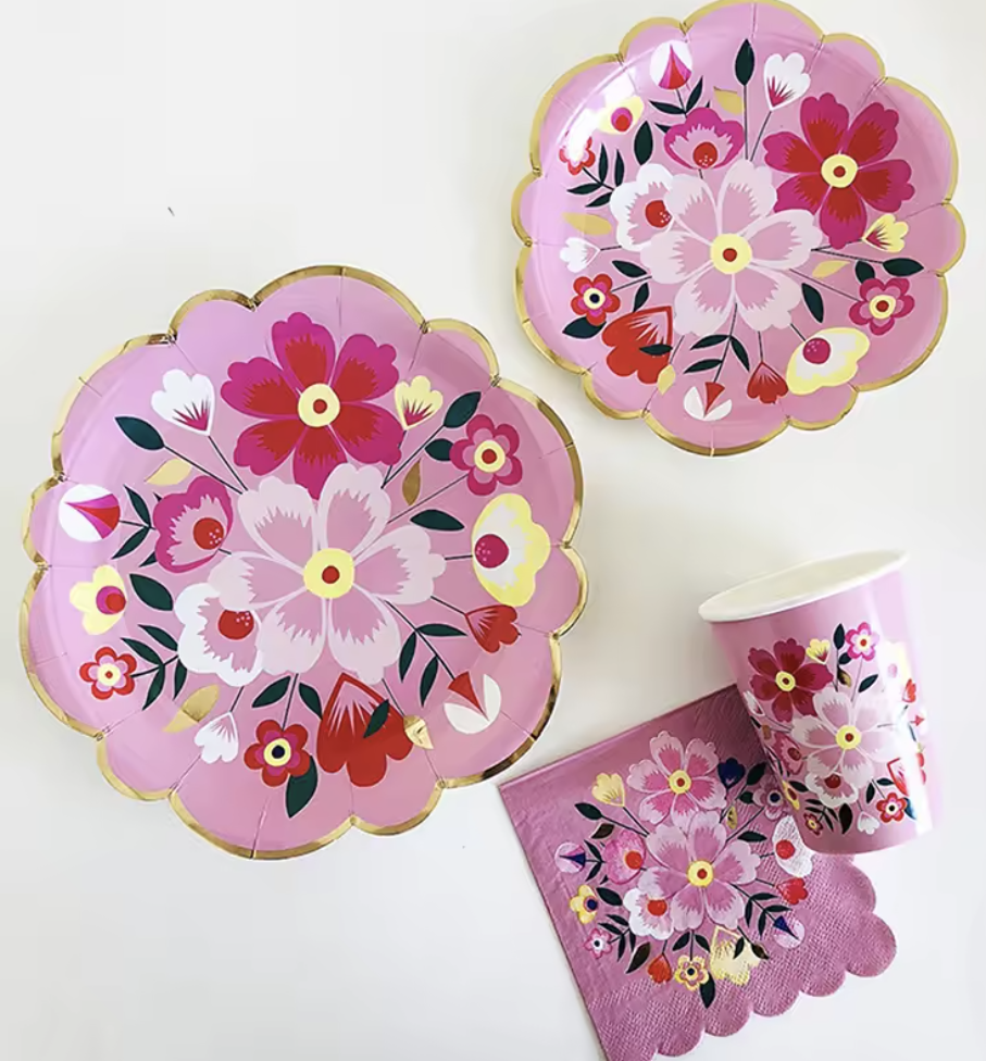 Retro Flowers Paper Cups