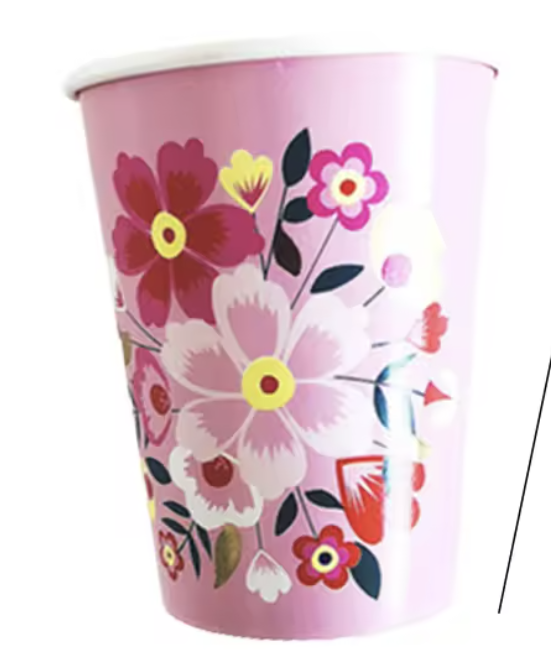 Retro Flowers Paper Cups