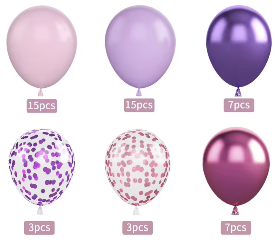 50 Pink and Purple Balloons