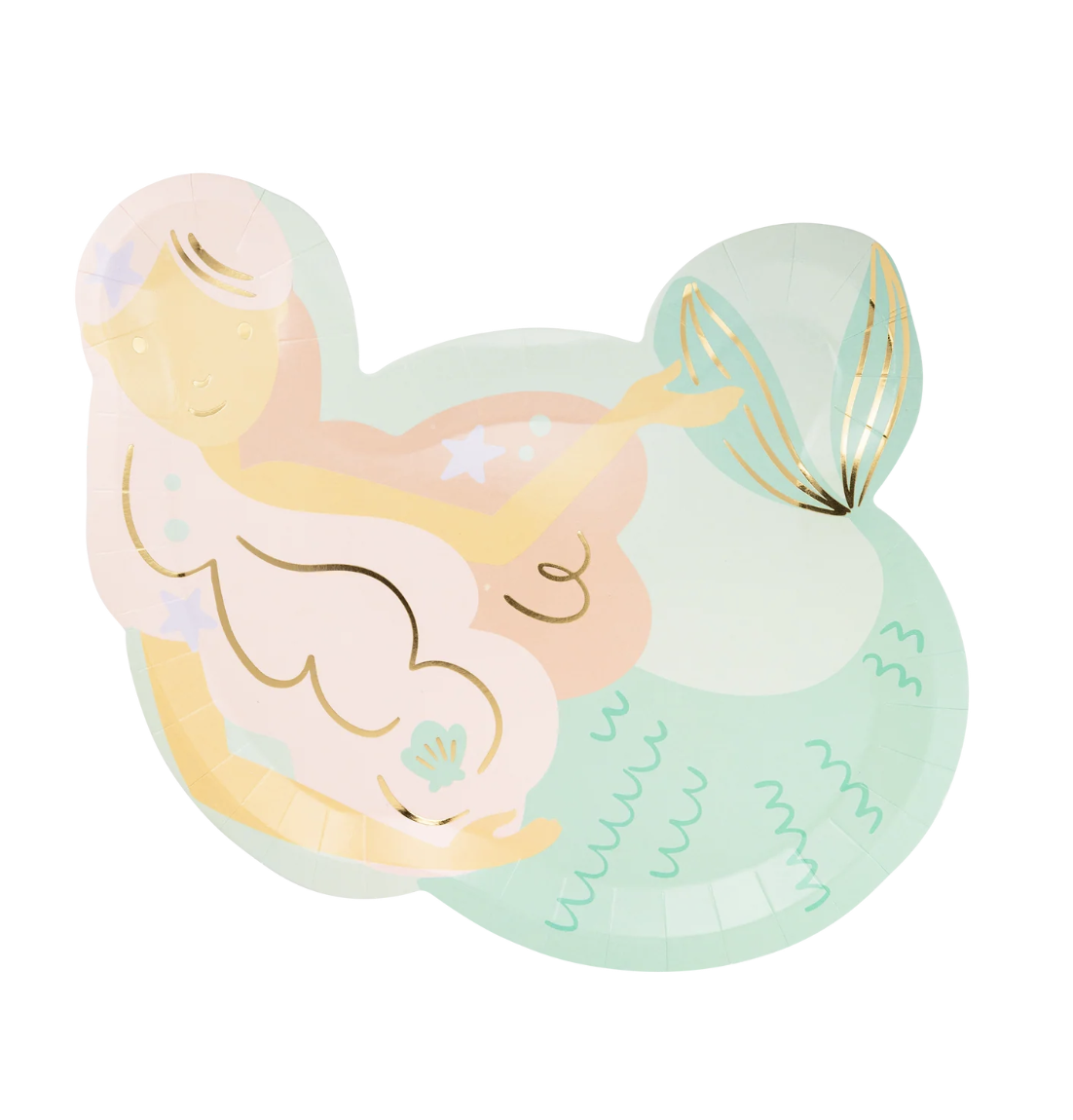 Mermaid Shaped Paper Plate - Pack of 8