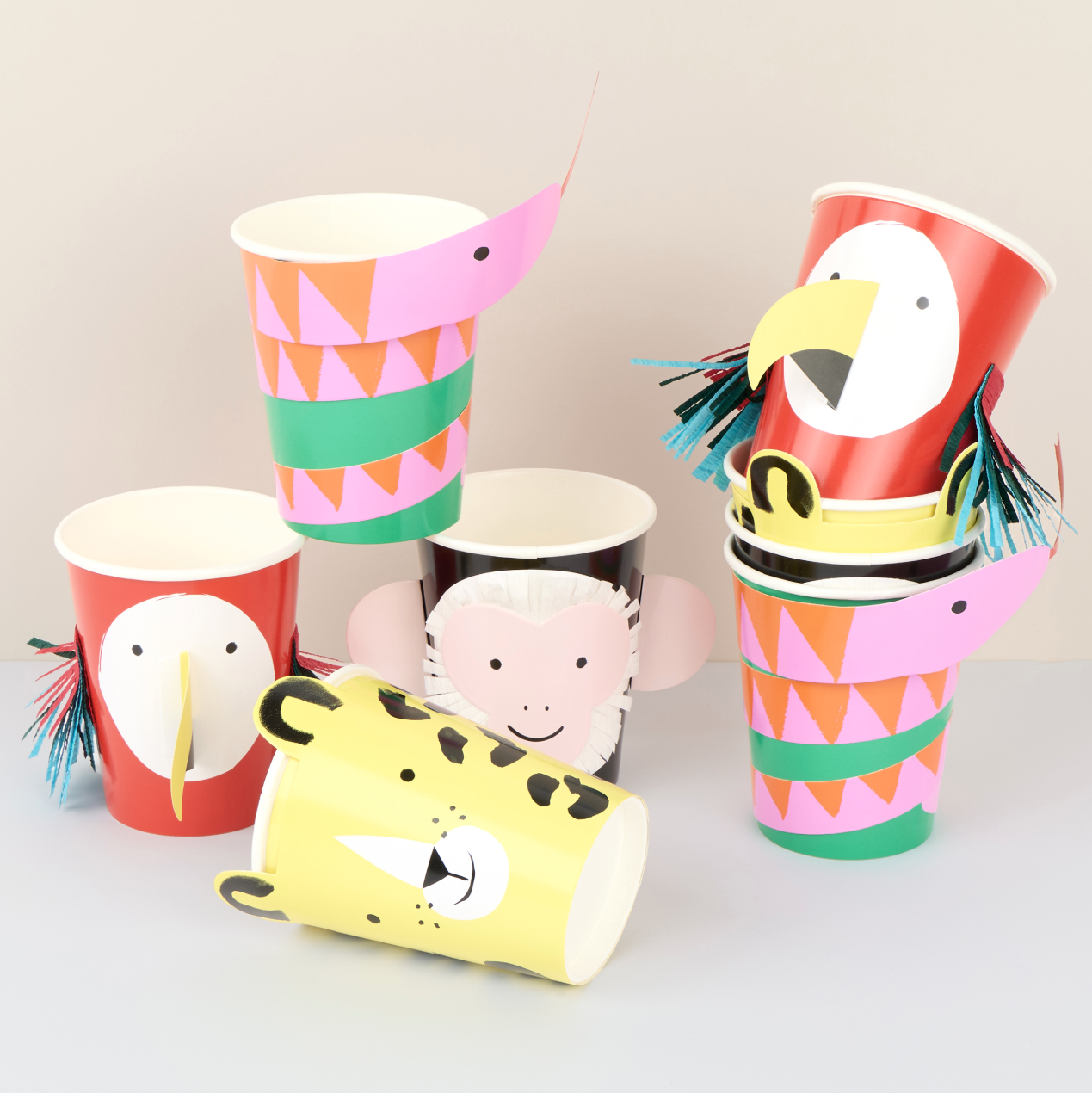 Jungle Jamboree Character Cups - Pack of 8