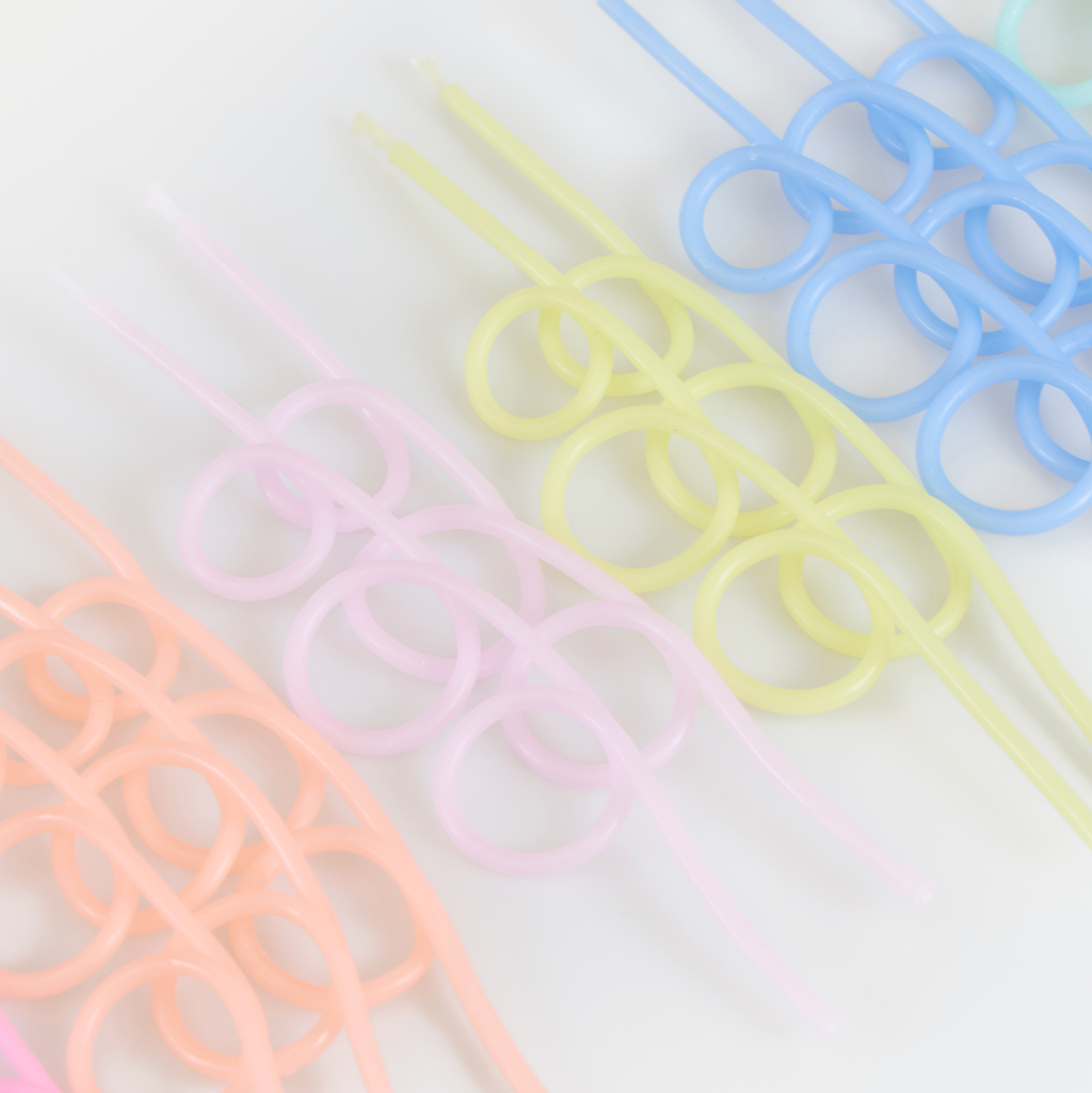 Pastel Loopy Candles - Pack of 16