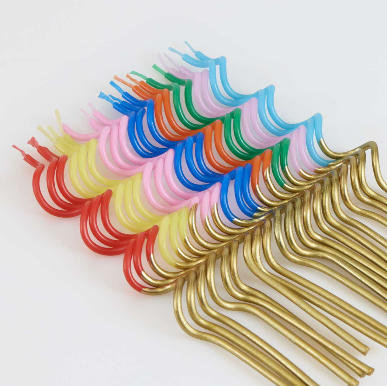 Gold Dipped Swirly Candles - Pack of 20
