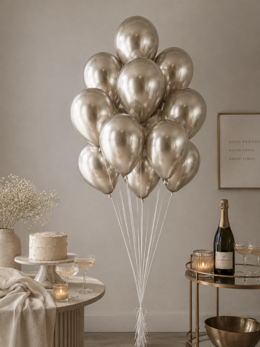 Champagne Latex Balloons - Pack of 12