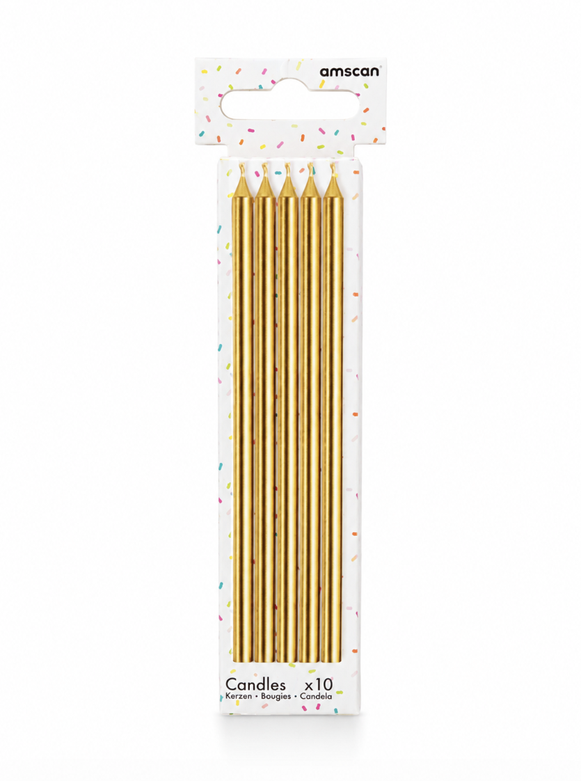 Gold Taper Candles - Pack of 10