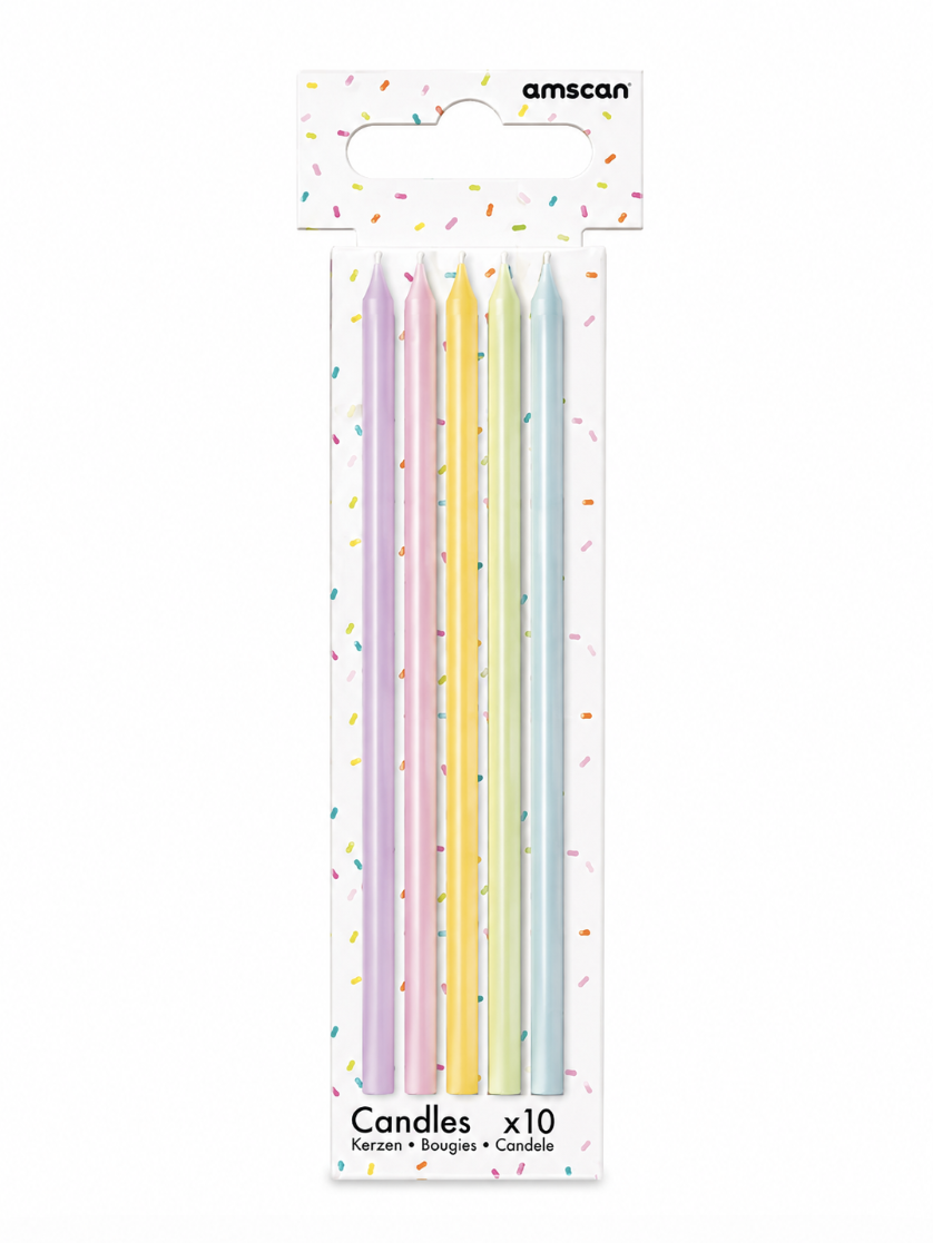 Pastel Taper Candles - Pack of 10