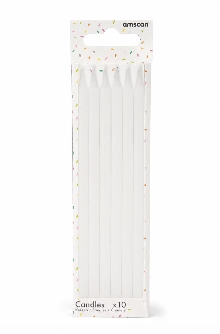 White Taper Candles - Pack of 10