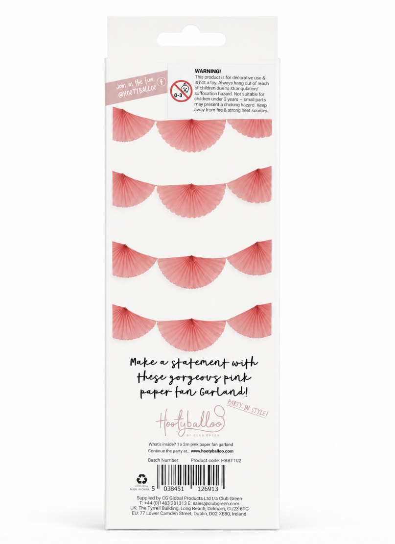 Pink Paper Fan Garland