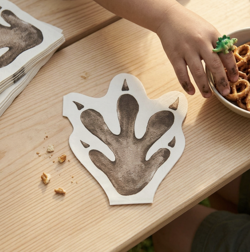 Dinosaur Footprint Paper Napkins - Pack of 16