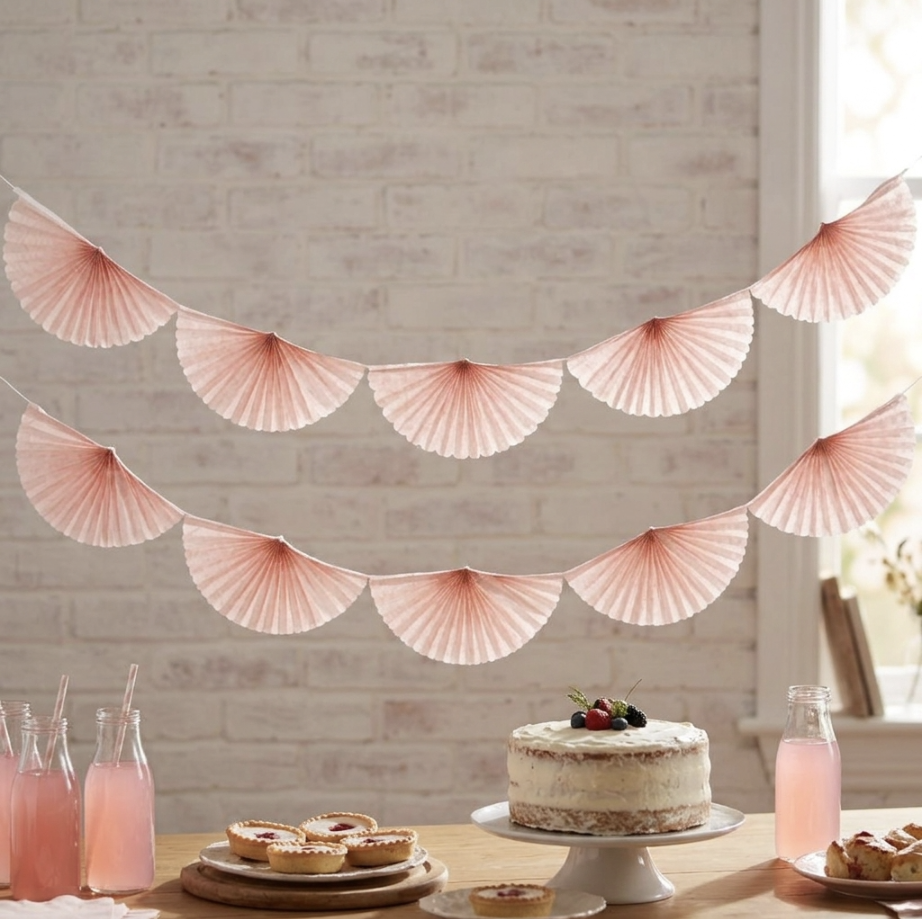 Pink Paper Fan Garland