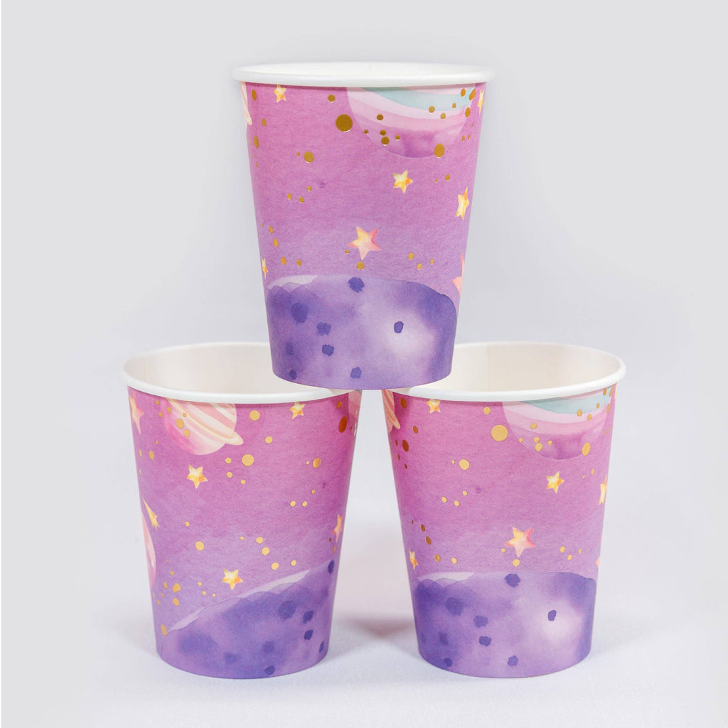 Astronaut Girl Galaxy Paper Cups
