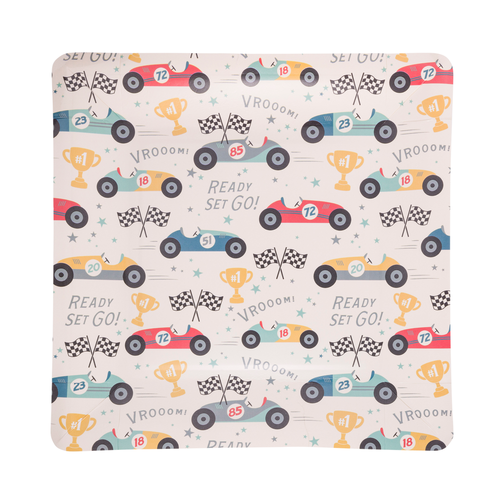 Retro Race Car Paper Plates