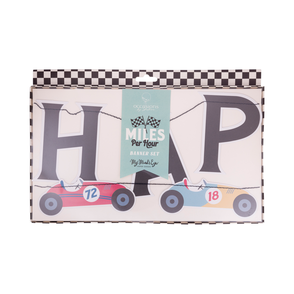Retro Race Car Banner Set