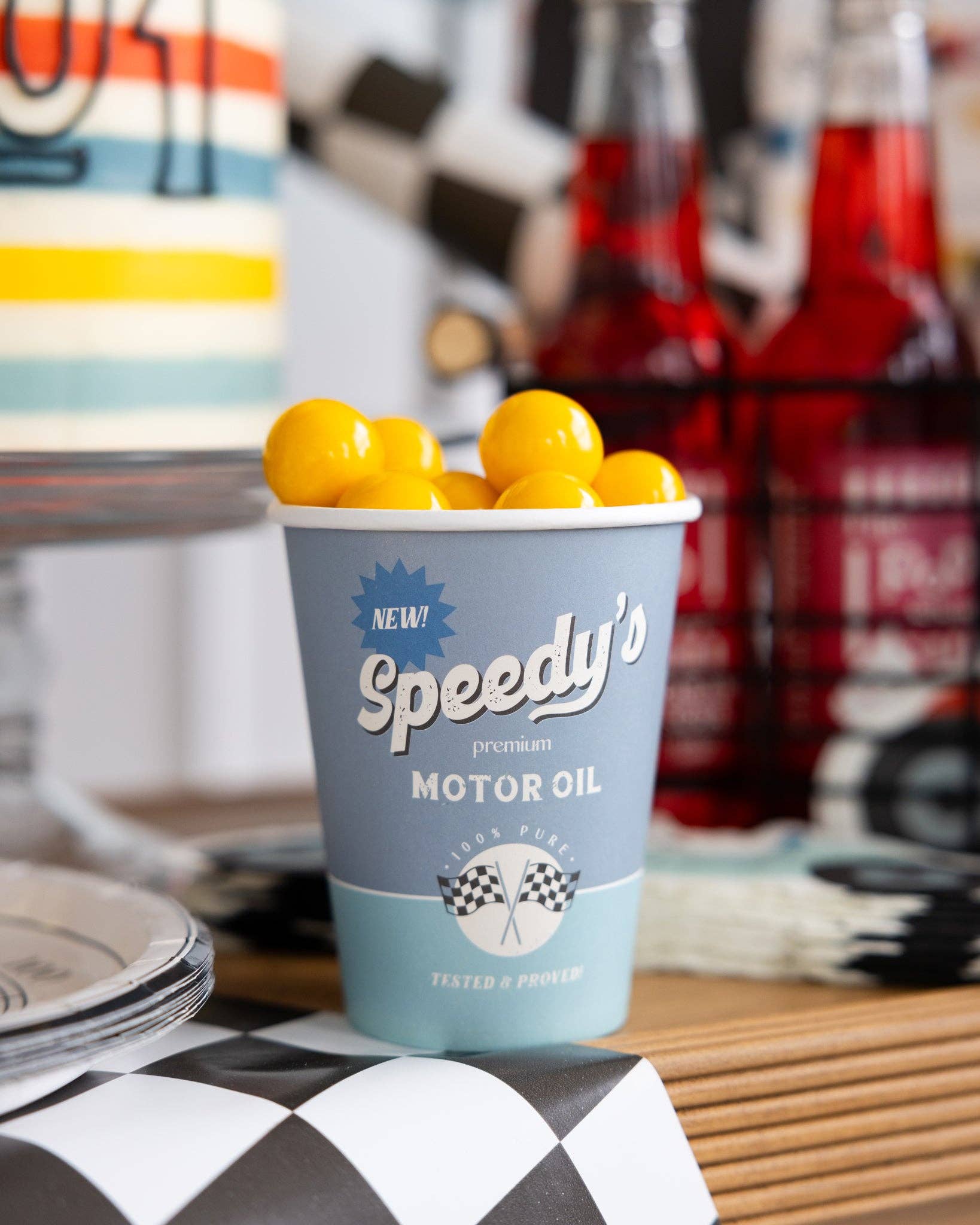 Retro Race Car Paper Cups