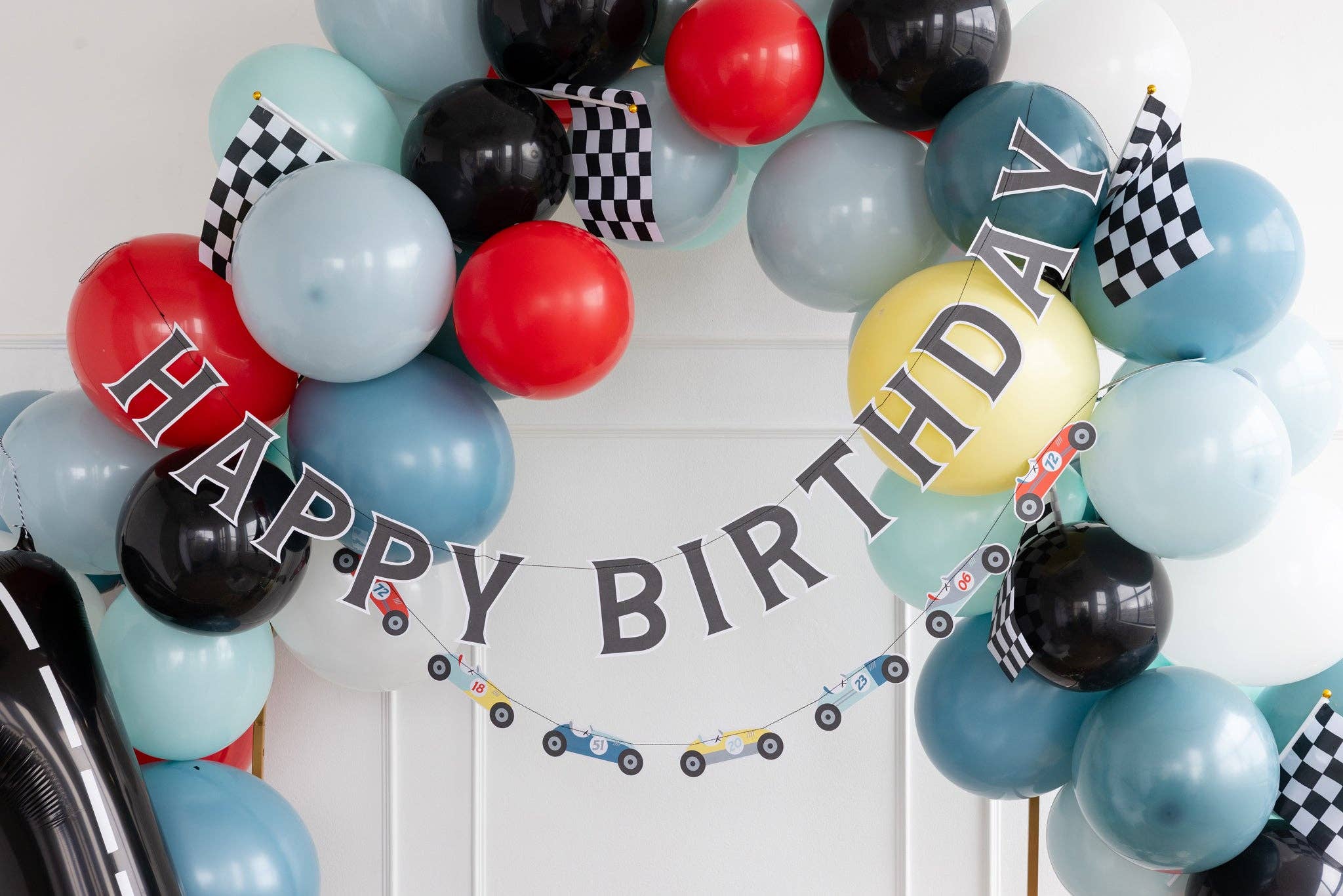 Retro Race Car Banner Set