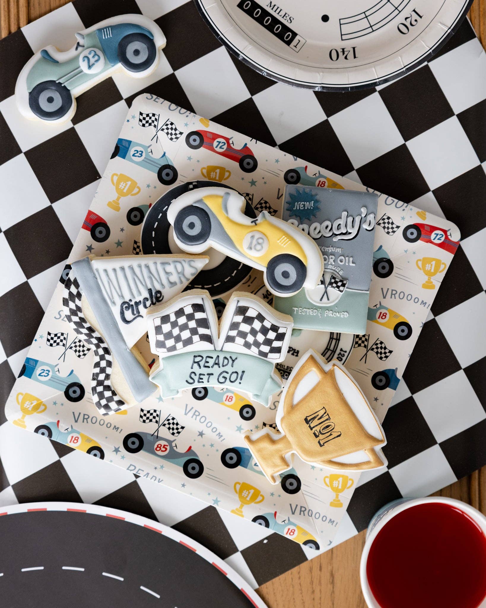 Retro Race Car Paper Plates