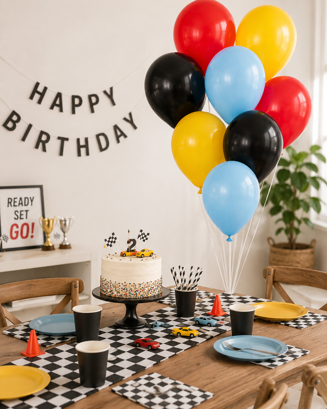 Retro Race Balloon Bunch