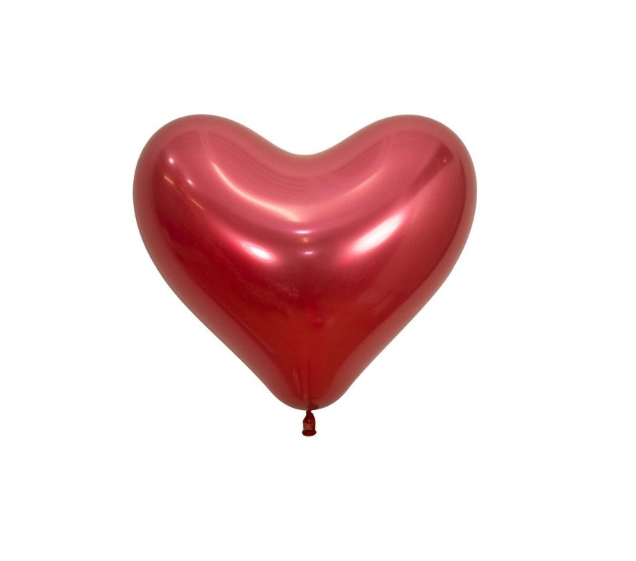 Red Heart Shaped Latex Balloons – 6 Pack