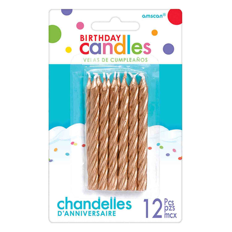 Rose Gold Spiral Candles