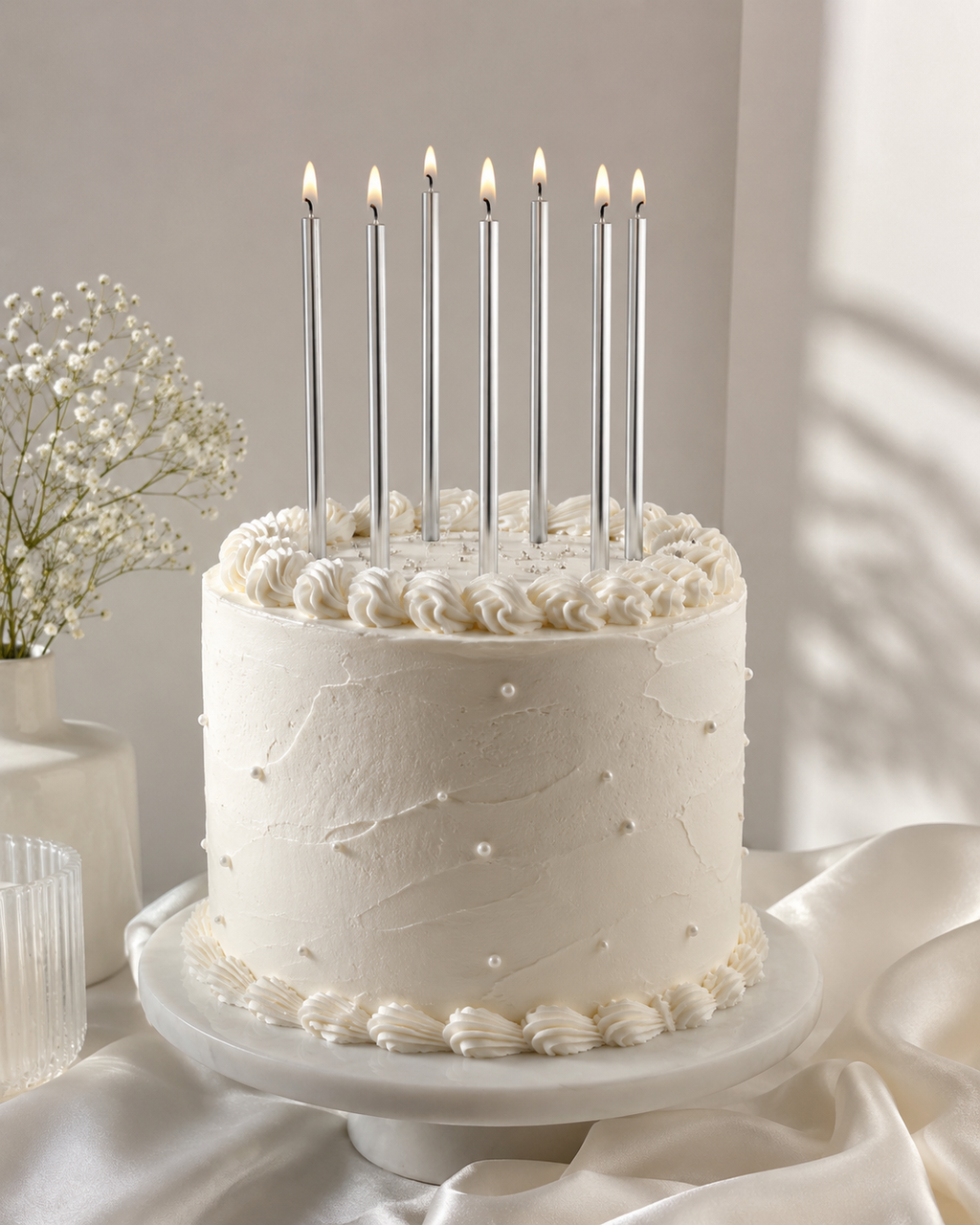 Silver Taper Candles