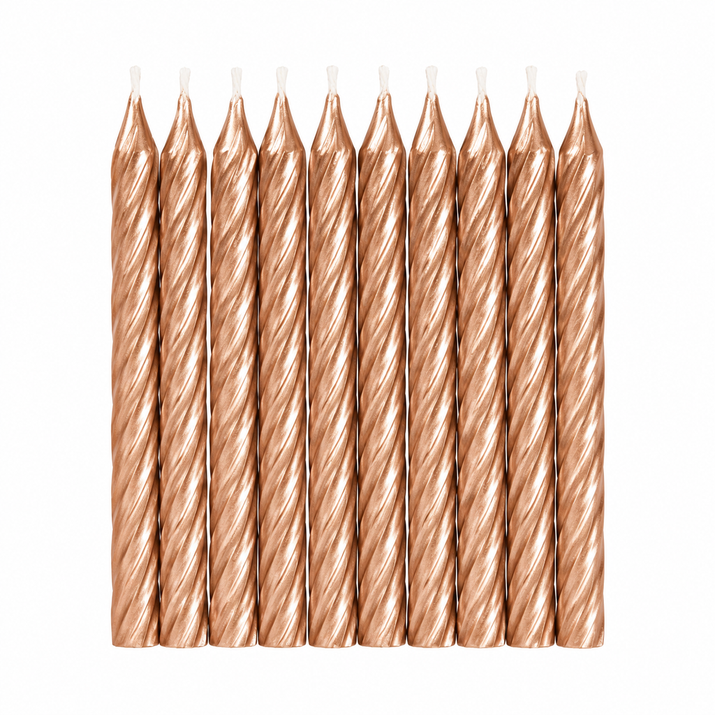 Rose Gold Spiral Candles