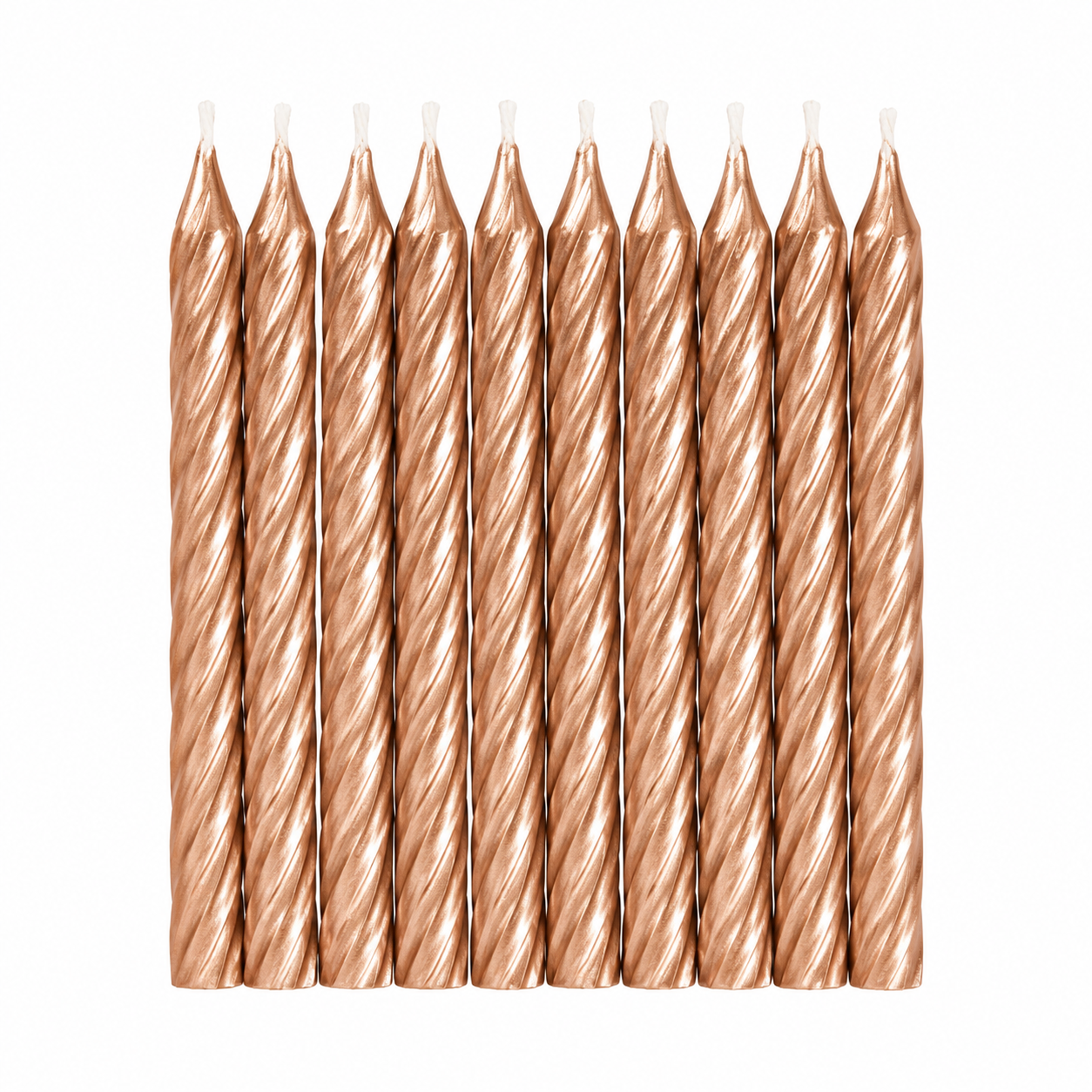 Rose Gold Spiral Candles